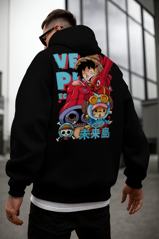 Moletom Canguru Top Anime One Piece Luffy Vegapunk Hoodie