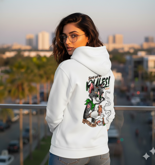 Tom & Jerry Classic White Hoodie – Cartoon Edition